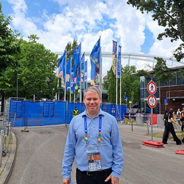 Carsten Knobloch, Fachbereichsleiter Service, bei der EM 2024 in Stuttgart im Einsatz.